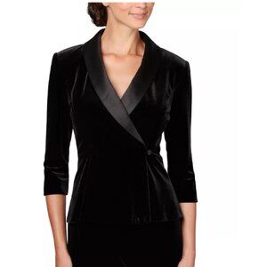Alex Evenings Velvet-Satin Lapen Formal Jacket size M